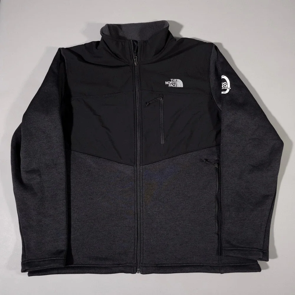 The North Face Far North Jacket Mens XL Black Gray Full Zip Fleece‎ NF0A3LH6